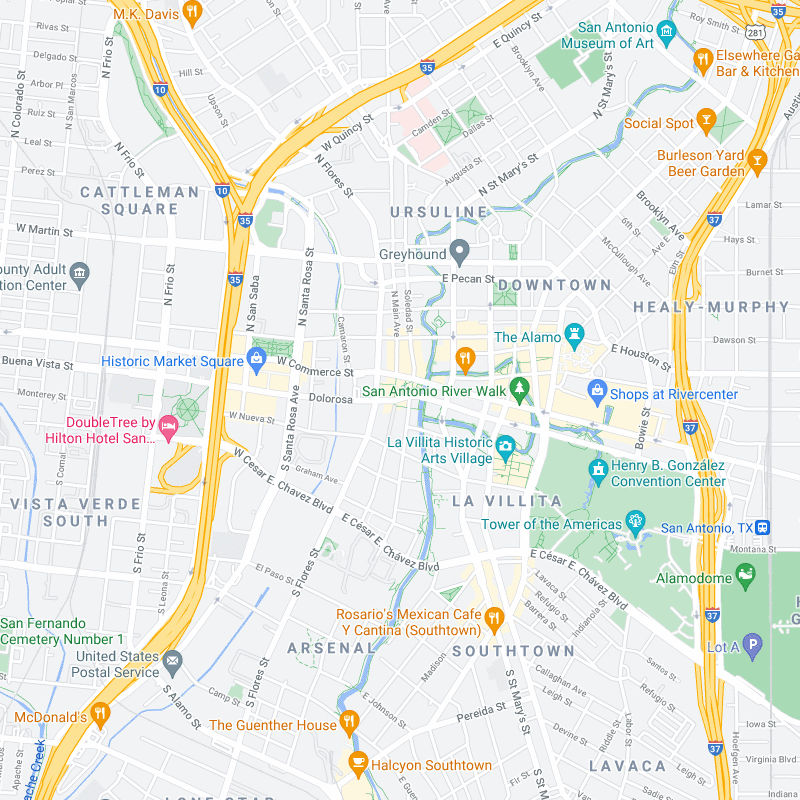 Grant & Sons Plumbing approximate San Antonio service-area map